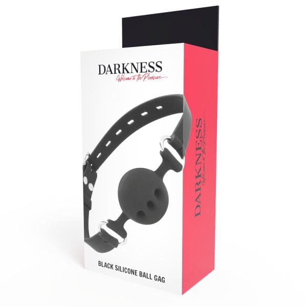 DARKNESS - BLACK BREATHABLE SILICONE GAG 4